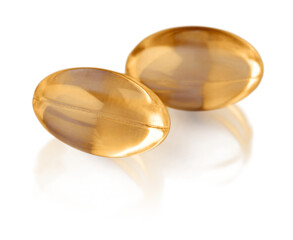 Fish Oil Capsules  on white background