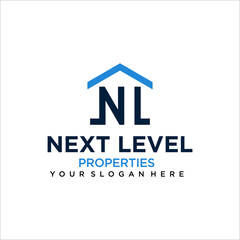 NL letter property logo vector