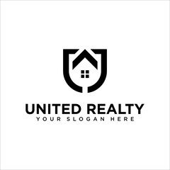 letter U realty logo design 