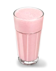 Fototapeten Glass of strawberry smoothie isolated on white background © BillionPhotos.com