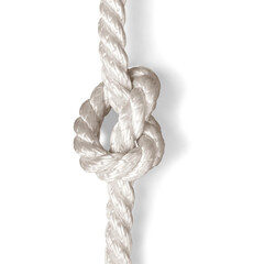 ship ropes with knot isolated on white background