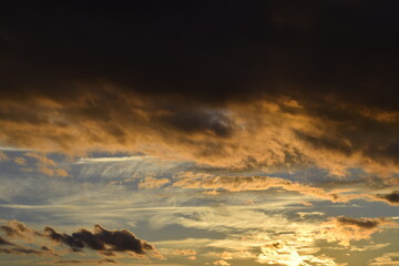 Yellow evening clouds texture