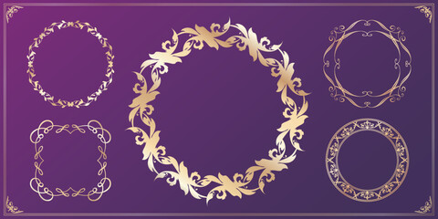 Christmas motif frame design set. Gorgeous and elegant design material