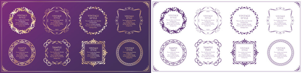 Christmas motif frame design set. Gorgeous and elegant design material