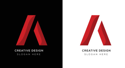 abstract letter A logo design