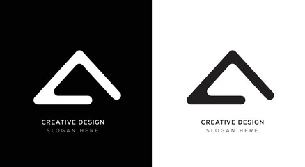 abstract letter A logo design