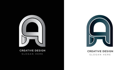 abstract letter A logo design