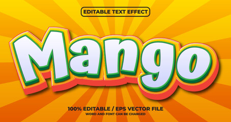 Mango editable text effect - obrazy, fototapety, plakaty