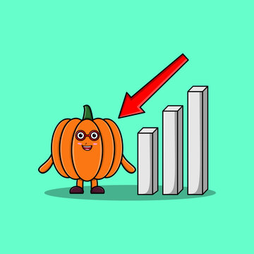 orange pumpkin character chart with red arrow
