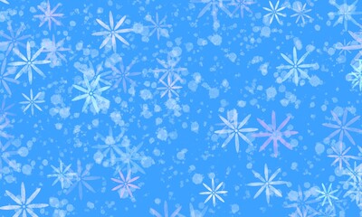 Fototapeta na wymiar white snowflakes on blue background