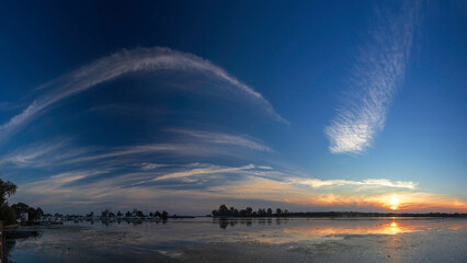 sunset at Frenchman's Bay at Pickering Ontario, panorama