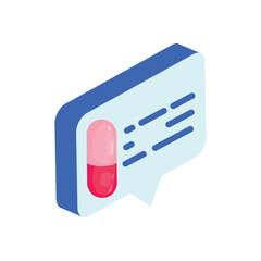 flat speech bubble with a pill