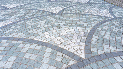 路上のタイルブロックの床