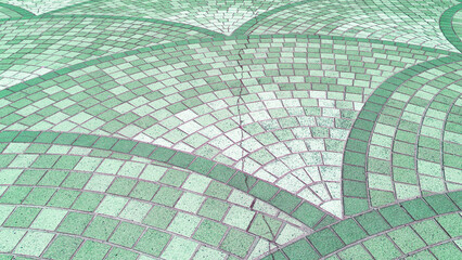 路上のタイルブロックの床