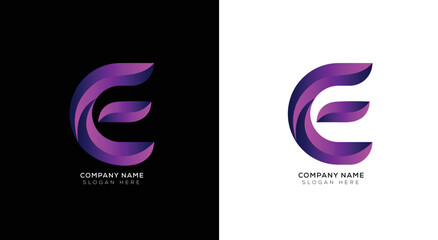 Elegant of abstract letter E logo design