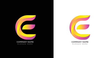 Elegant of abstract letter E logo design