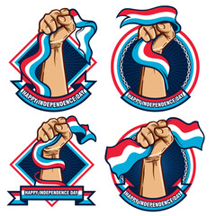 fist hands with luxembourg flag illustration