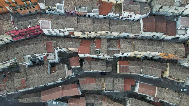 Aerial view of Calitri, a colourful town in Irpinia, Avellino, Italy.