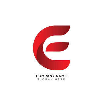 Elegant of abstract letter E logo design