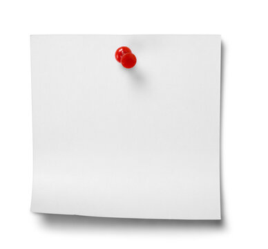 Close Up Of White Note Paper On White Background With Clipping Path