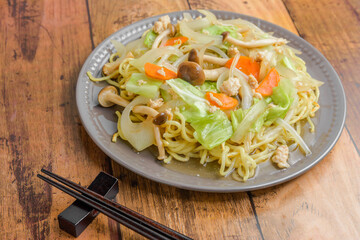 野菜の餡かけ焼きそば