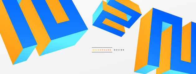 3d line geometric creative abstract background. Trendy techno business template for wallpaper, banner, background or landing