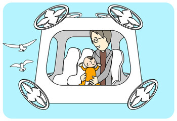 future drone car vector illustration