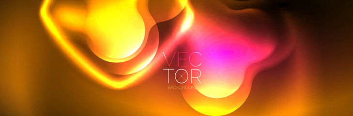 Magic neon glowing lights abstract background wallpaper design, vector illustration