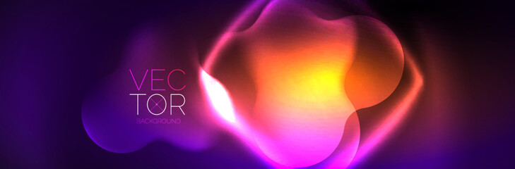 Magic neon glowing lights abstract background wallpaper design, vector illustration © antishock