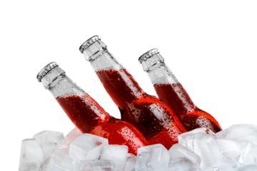 Bottles of cold and fresh beer