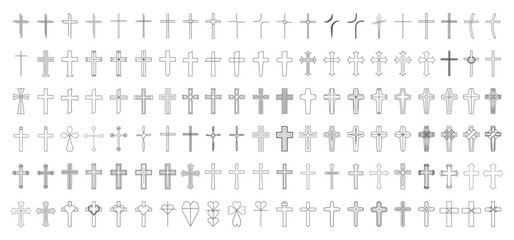 Christian Cross Vector Set Collection.