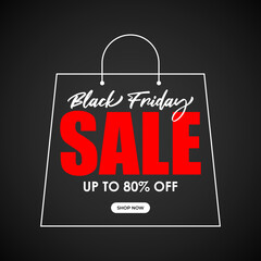vector illustration for black Friday sale, flyer, banner, offer template