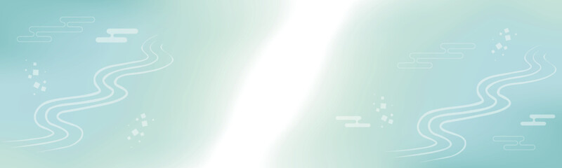 和風の横長バナー背景（青系）