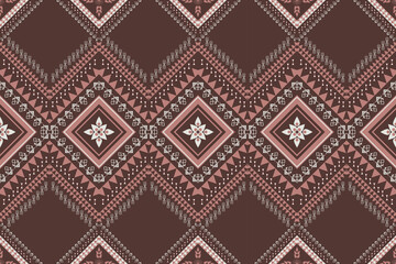 Geometric ethnic oriental seamless pattern traditional Design for background, carpet, wallpaper, clothing, wrapping, Batik, fabric, illustration, boho embroidery style.
