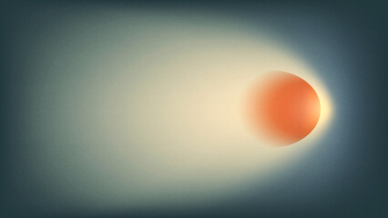 Abstract background with red sphere and light effect. Retro gradient background with grainy texture.