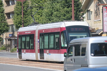 Fototapeta na wymiar 熊本の路面電車