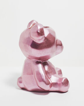 Oso de arte pol&iacute;gono rosa suave
