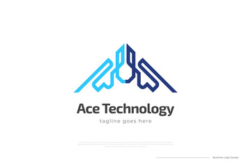 Fototapeta premium Abstract and Futuristic Letter A Logo Design. Initial Letter A Logo with Line Style. Great for Business, Technology and Communication Brand Logo
