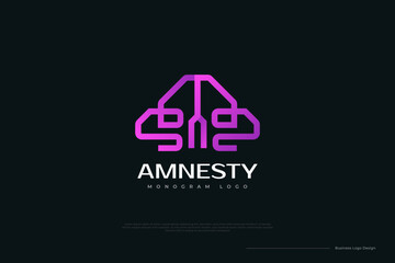 Abstract and Modern Letter A Logo Design with Purple Line Style. Great for Business, Technology and Communication Brand Logo