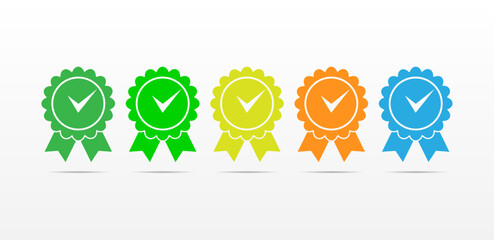Approved or cerfied medal icon vector.symbol for web site computer  and mobile vector.