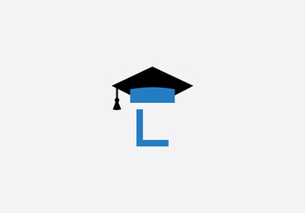 Naklejka premium Educational sign and graduation cap logo design image study cap logo and education logo design