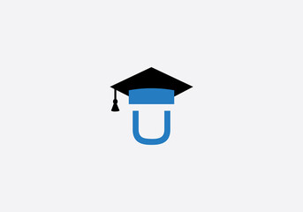 Naklejka premium Educational sign and graduation cap logo design image study cap logo and education logo design