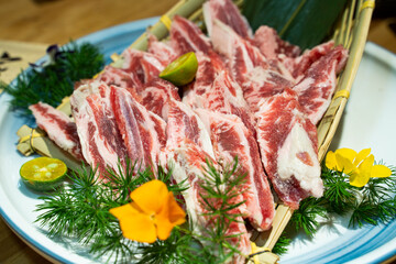 grilled meat on grill,Korean BBQ