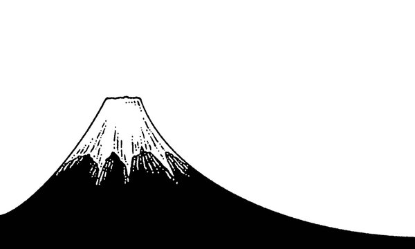 recommend clip art: 線画の富士山の風景イラスト 年賀状素材