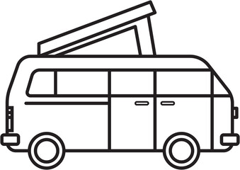 camping car outline drawing