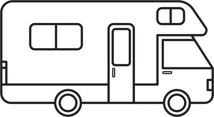 camping car outline drawing