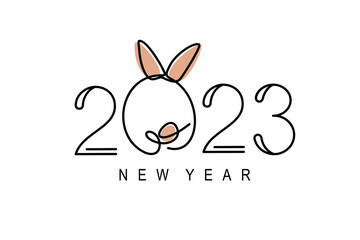 Chinese new year illustration 2023, new year of the rabbit