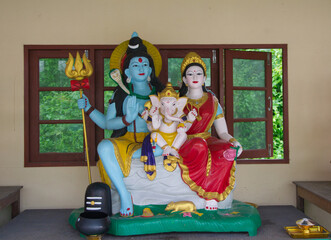 Ganesh, le dieu éléphant de la religion hindou dans le temple Chon Long région de Suan Pheng (Ratchaburi) en Thaïlande