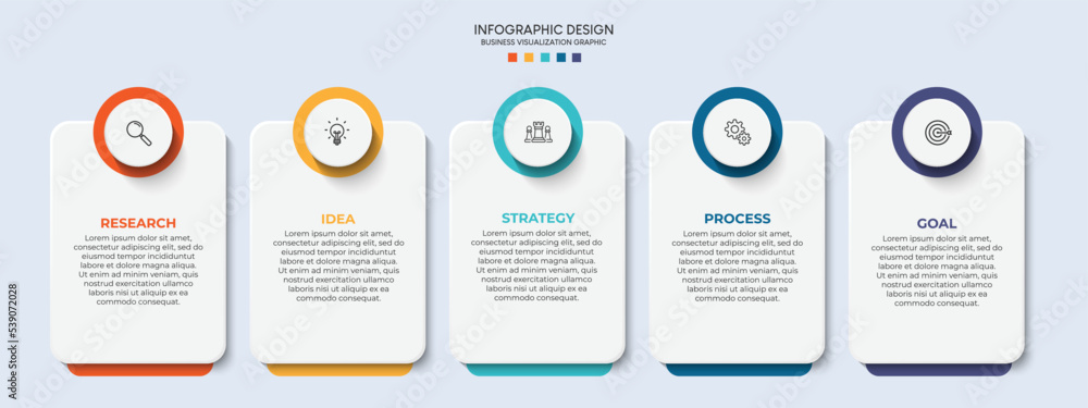 Leinwandbilder Steps business data visualization timeline process infographic template design with icons	
