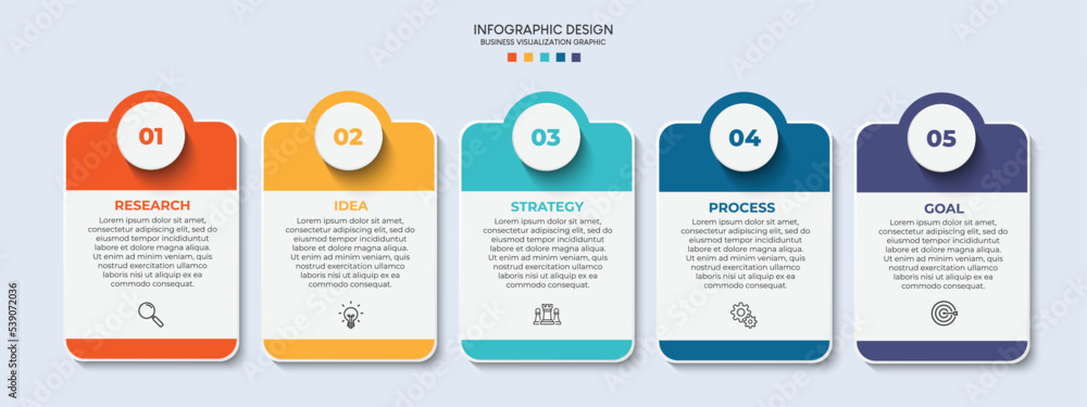 Poster steps business data visualization timeline process infographic template design with icons